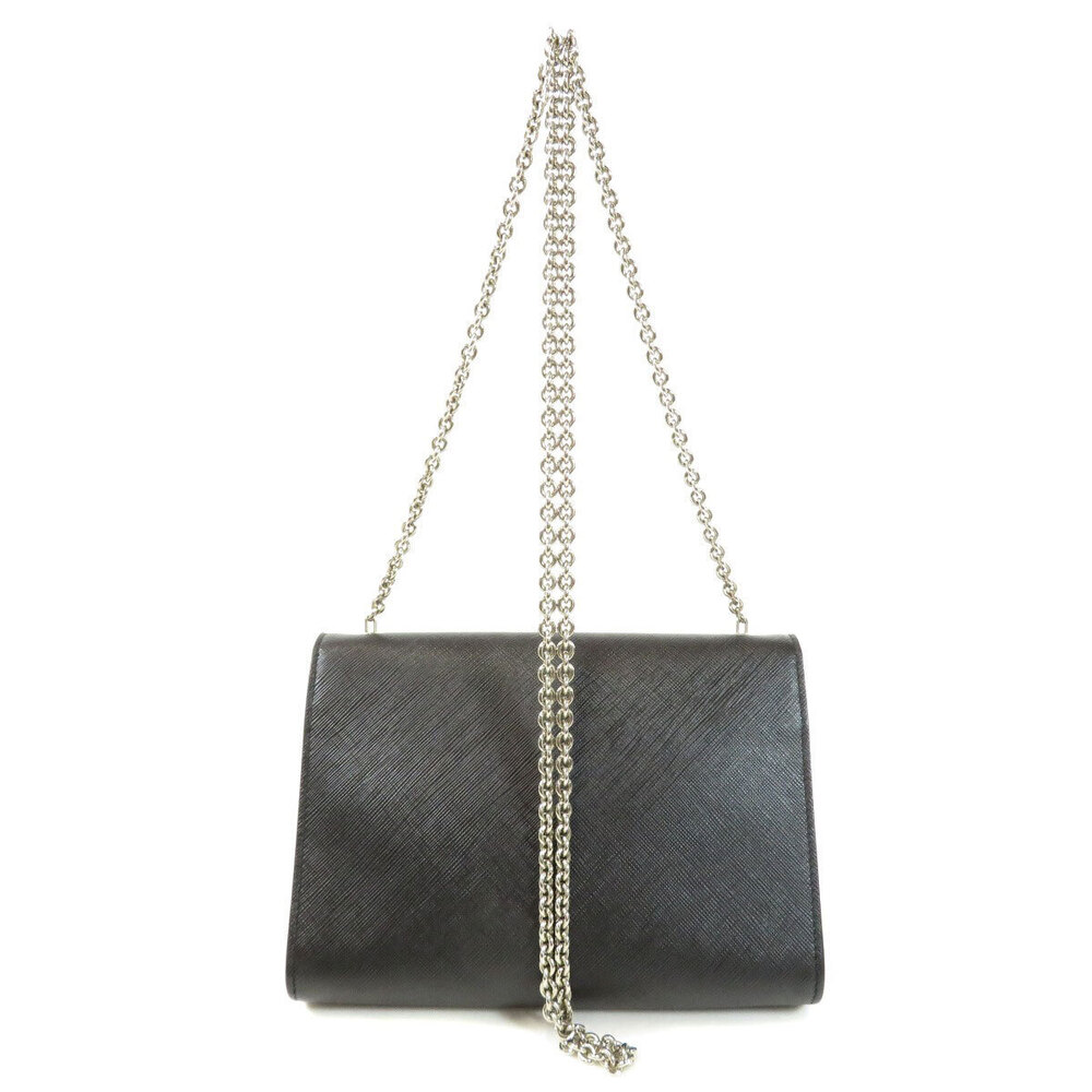 Salvatore Ferragamo Leather Bag Shoulder Chain Black